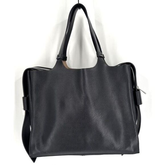 Lia Numa black leather handbag top handle bag satchel made in Italy - Picture 2 of 16